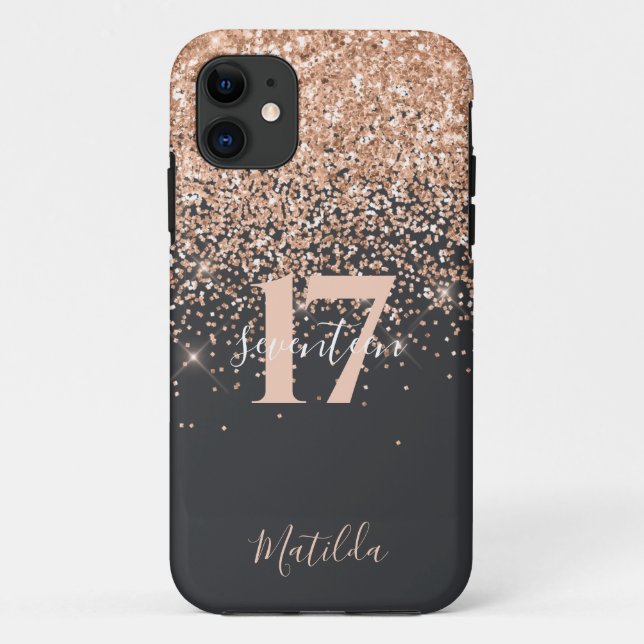 Girly glitter sparkle modern  birthday  Case-Mate  Case-Mate iPhone Case (Back)