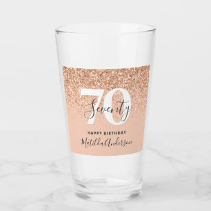 Girly glitter sparkle modern  birthday  glass