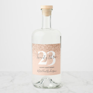 Girly glitter sparkle modern birthday liquor bottle label