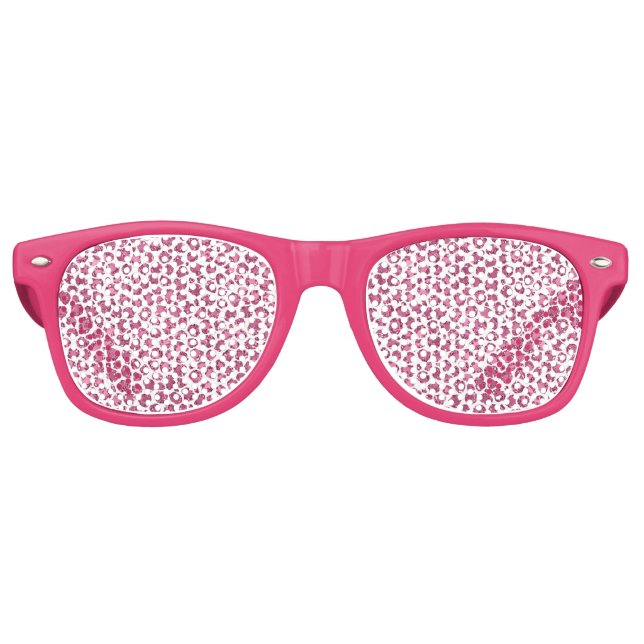 Girly Glitzy Pink Leopard Print Retro Sunglasses (Front)