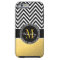 Girly Gold and Black Chevron Monogrammed