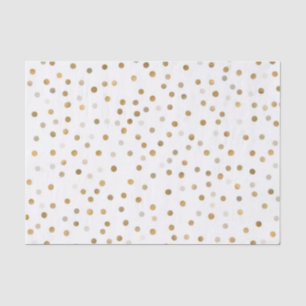 Girly Gold Dots Confetti White Design Tissue Paper