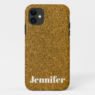 Girly Gold Glitter Custom iPhone 11 Case