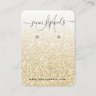 Girly Gold Glitter Logo Jewellery Earring Display Business Card
