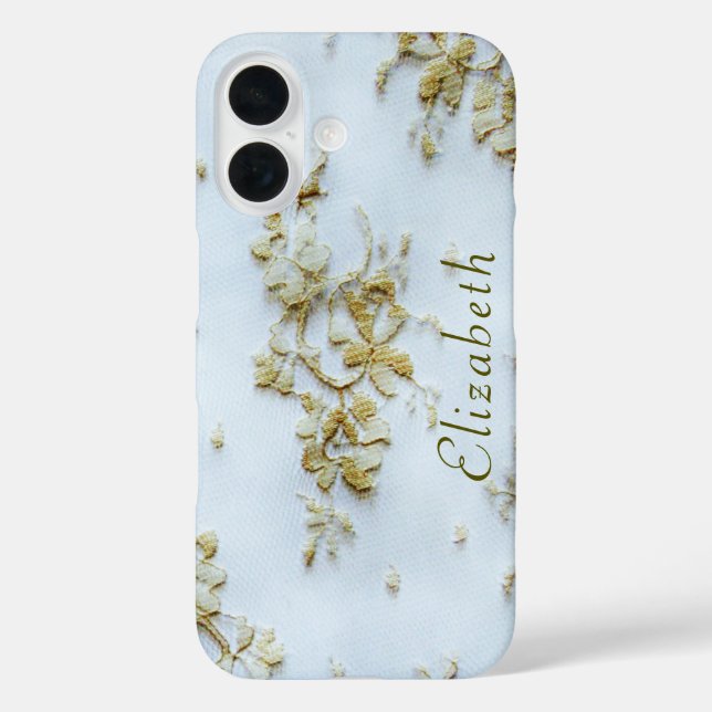 Girly Gold Lace Feminine and Elegant Case-Mate iPhone Case (Back)