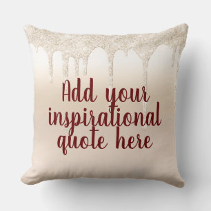 Girly Gold Luxury Drips Dripping Glam Script  Cushion