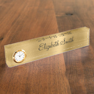 Girly Gold Metallic Nameplate