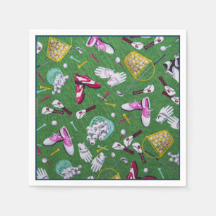 Girly Golf Pattern Napkins