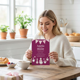 Girly Goose Birthday Party Invitation