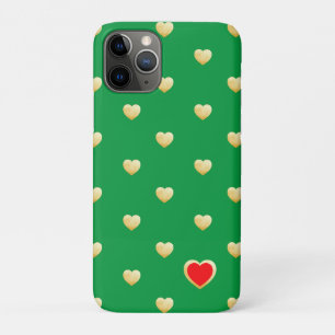 Girly Gothic Gold Hearts on Solid Colour iPhone 11 Pro Case