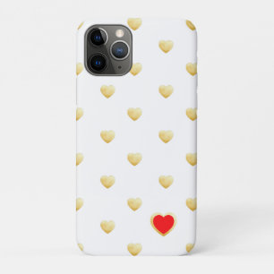 Girly Gothic Gold Hearts on Solid Colour iPhone 11 Pro Case