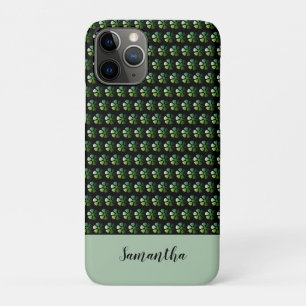 Girly Green Floral Personalised iPhone 11 Pro Case