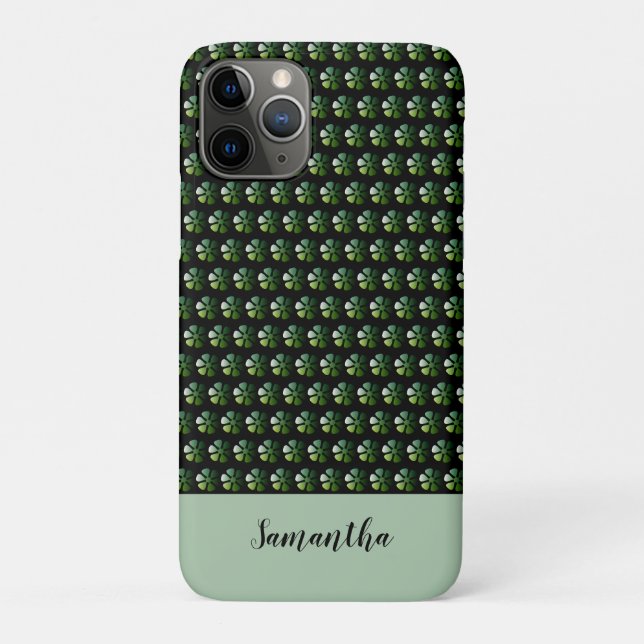 Girly Green Floral Personalised  Case-Mate iPhone Case (Back)