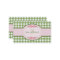 Girly Green Gingham Monogram Country Pink Ribbon