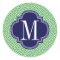 Girly Green & Navy Greek Key Pattern Custom