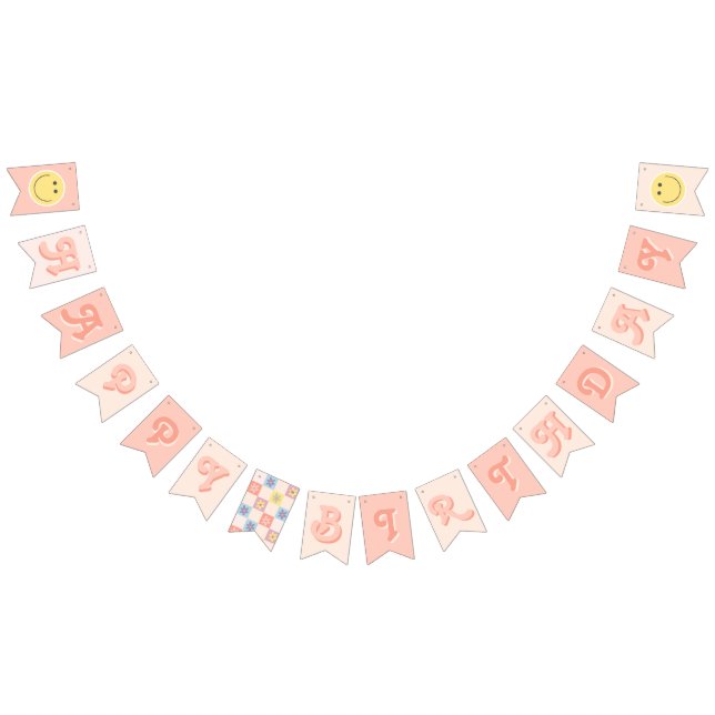 Girly Groovy Birthday Retro 2nd Birthday Bunting (All)