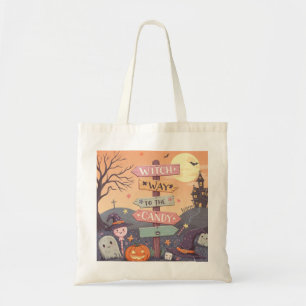 Girly Halloween - Witch Way to the Candy Tote Bag
