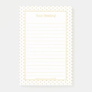 Girly Hearts Faux Gold Foil White Pattern Post-it Notes