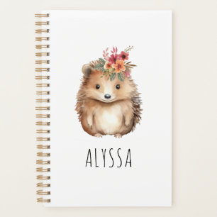 Girly Hedgehog Personalised Planner