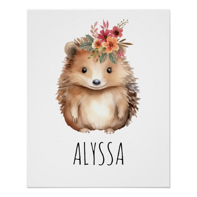 Girly Hedgehog Poster (Front)