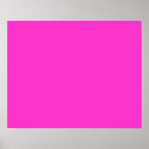 Girly Hot Pink Colour Background Customise It! Poster