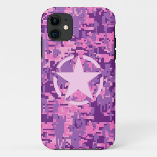Girly Hot Pink Digital Camouflage Camo iPhone 11 Case