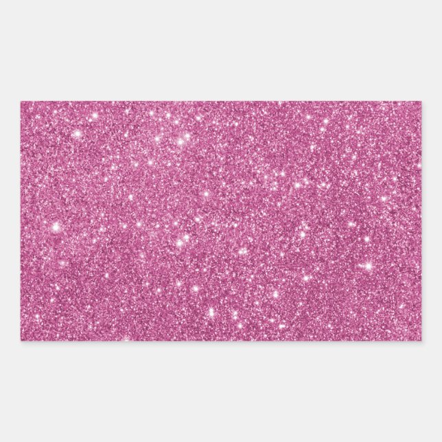 Girly Hot Pink Glitter  Classic  Square Sticker (Front)