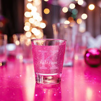 Girly Hot Pink Glitter Sparkle Fun Monogram Name