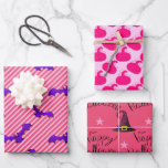 Girly Hot Pink Happy Halloween Mixed Pattern Gift Wrapping Paper Sheet<br><div class="desc">A cute yet unique Mixed Patterns of Little Boo Ghost Bats Halloween Gift Wrapping Paper. It's perfect for Halloween Birthday Parties,  Baby Showers or Kids Halloween parties.</div>