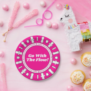 Girly Hot Pink Pads Name First Period Party  Paper Plate