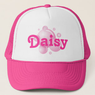 Girly hot pink trucker hat with custom text