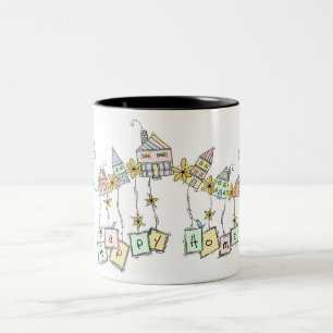 Girly Housewarming Happy Home Gift Two-Tone Coffee Mug