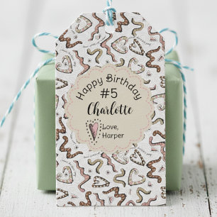 Girly Insects Heart Worm-ing Wishes Birthday Gift Tags