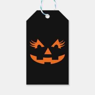Girly Jack O Lantern Halloween Gift Tags