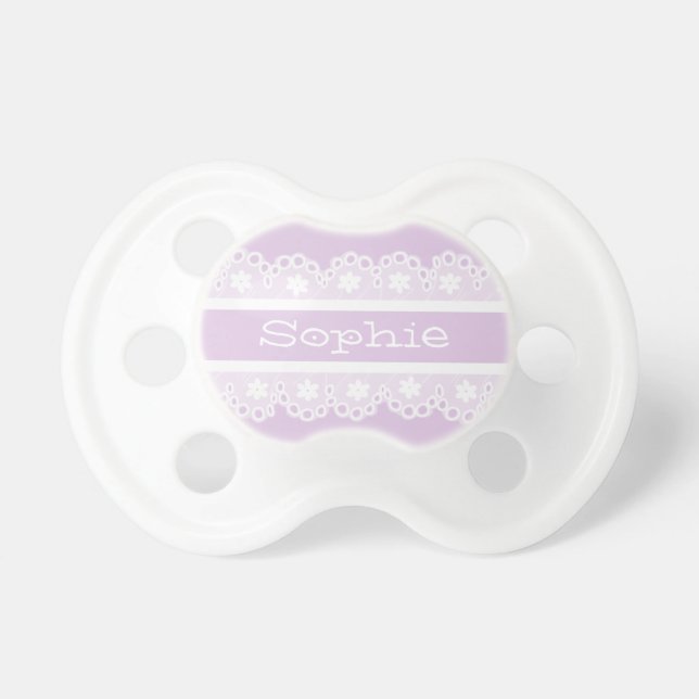 Girly Lace Personalised Pacifier (Front)