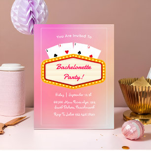 girly Las Vegas pink bachelorette party weekend Invitation