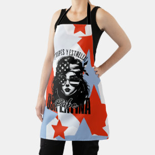Girly Latina  Fourth of July Independence Day Apron