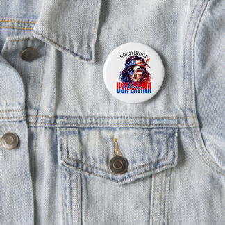 Girly Latina Fourth of July Independence Day Cook 6 Cm Round Badge