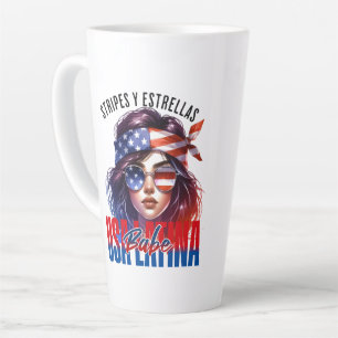 Girly Latina  Fourth of July Independence Day Cook Latte Mug