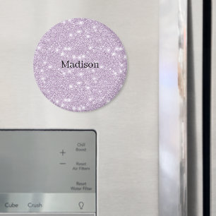 Girly Lavender Faux Glitter Sparkle Magnet
