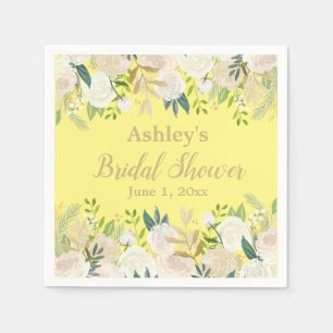 Girly Lemon Yellow Bridal Shower Bach Party Paper Napkin
