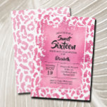 Girly Leopard 16th Birthday Party Invitations<br><div class="desc">Elegant hot pink and white leopard print pattern is overlaid with hot pink faux foil and your sweet sixteen or any year birthday party details in chic lettering. COORDINATING items available in our store.</div>