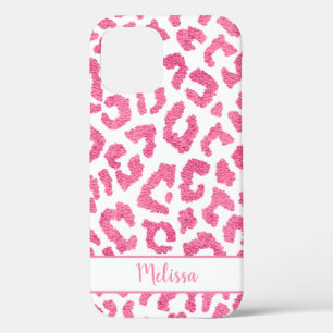 Girly Leopard Animal Print Pattern Personalised iPhone 12 Case