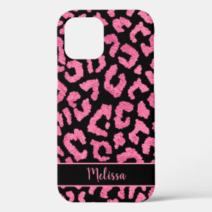 Girly Leopard Animal Print Pattern Personalised iPhone 12 Case