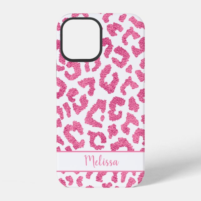 Girly Leopard Animal Print Pattern Personalised iPhone Case (Back)