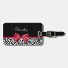 Girly Leopard Print Bright Red Ribbon With Name