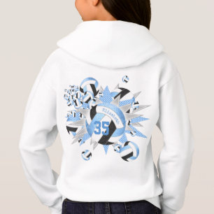 girly light blue black volleyballs and stars