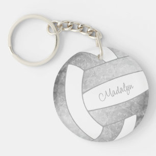 girly light grey sports gifts volleyball key ring