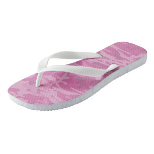 Girly Light Pink Camo Flip Flops