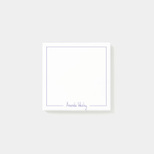 Girly Light Purple Monogram Full Name Post-it Notes